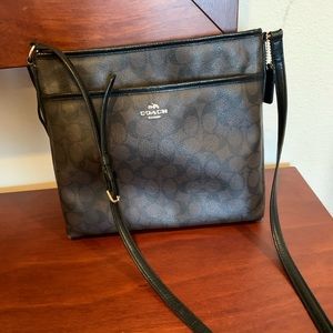 COACH signature file crossbody bag
